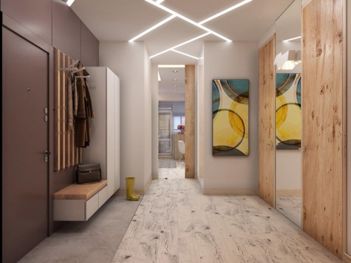 painting in the interior of a modern hallway