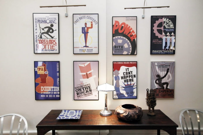 posters on the wall in the interior posters on the wall in the interior