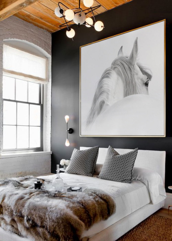 the picture on the wall in the interior of the bedroom the picture on the wall in the interior of the bedroom