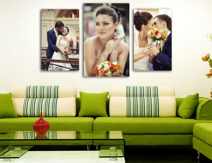 photos of a triptych in the interior photos of a triptych in the interior