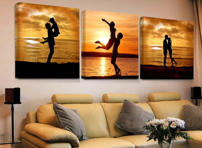 photos of a triptych in the interior photos of a triptych in the interior