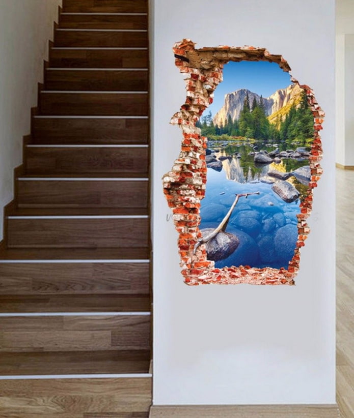 sticker on the wall in the interior