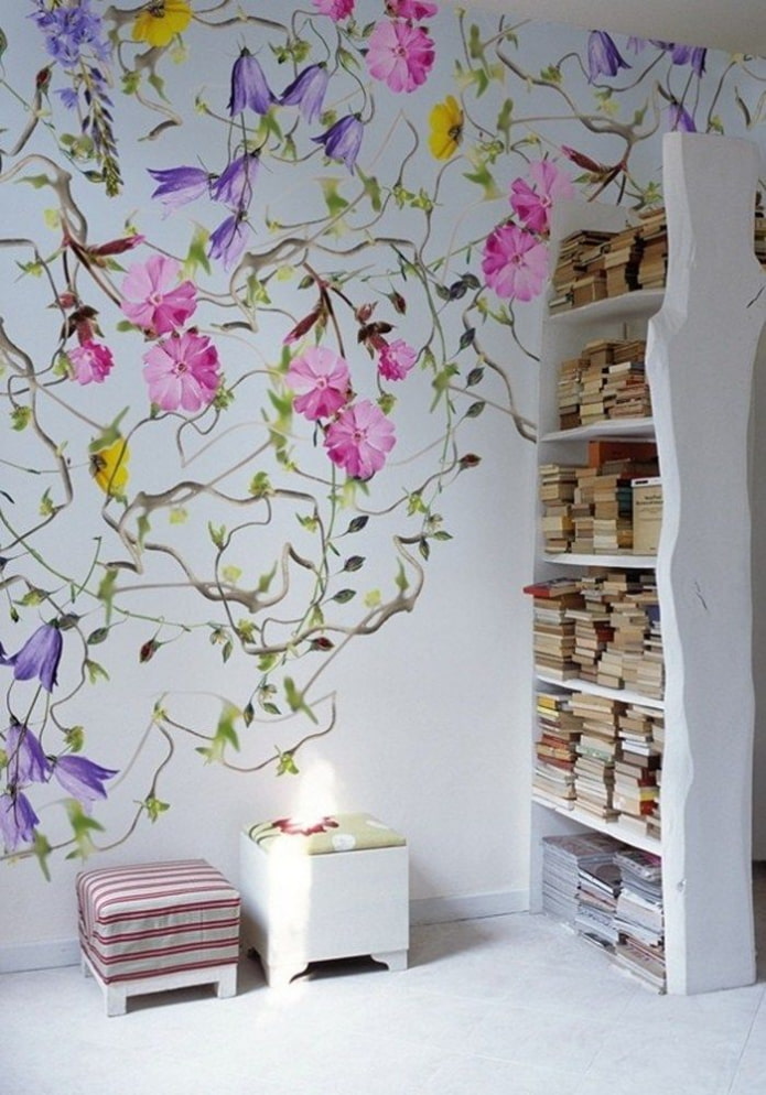 drawing on the wall in the interior