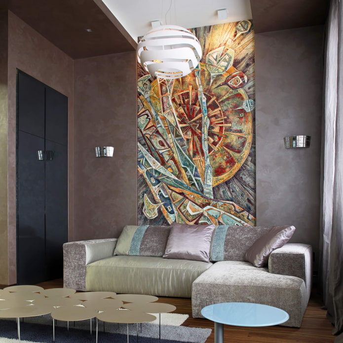 decorative panel on the wall in the interior