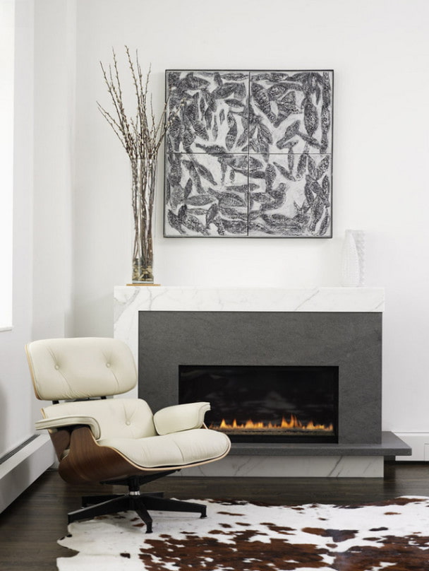 wall decor over the fireplace in the interior