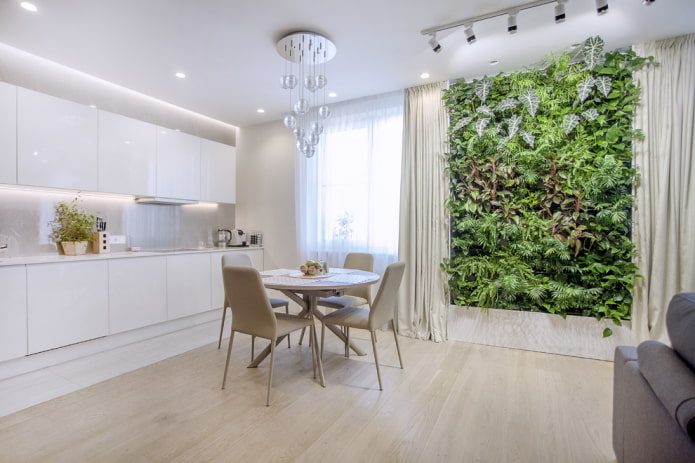 wall decor in the form of greenery in the interior