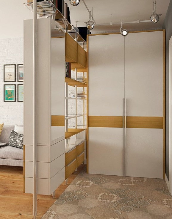 corner cabinet in the form of a partition in the interior corner cabinet in the form of a partition in the interior