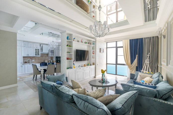 wardrobe with a TV in the form of a partition in the interior wardrobe with a TV in the form of a partition in the interior