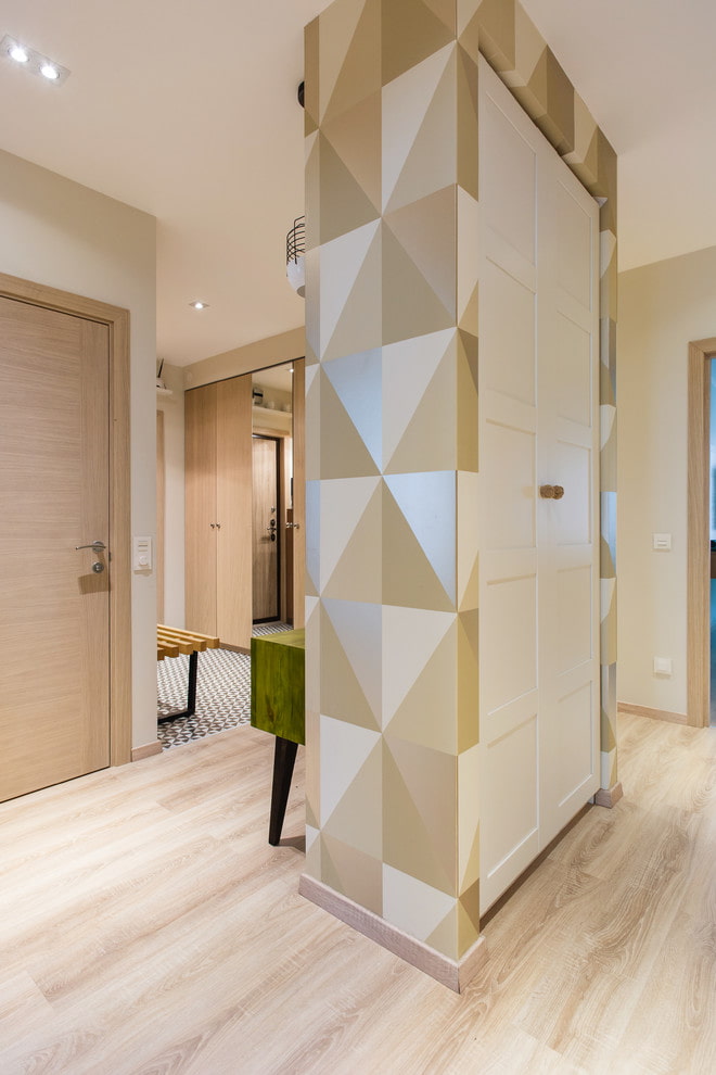 wardrobe in the form of a partition in the interior of the hallway wardrobe in the form of a partition in the interior of the hallway