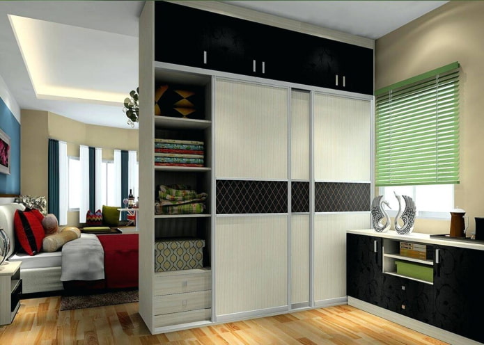 double-sided wardrobe in the form of a partition in the interior double-sided wardrobe in the form of a partition in the interior