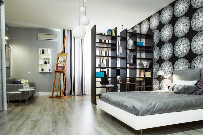 partition in the form of a rack in the interior of a studio apartment partition in the form of a rack in the interior of a studio apartment