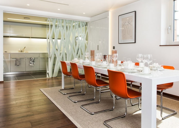 partition in the interior of the kitchen-dining room partition in the interior of the kitchen-dining room