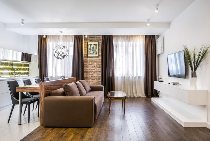 furniture in the form of a partition in the interior of the kitchen-living room furniture in the form of a partition in the interior of the kitchen-living room