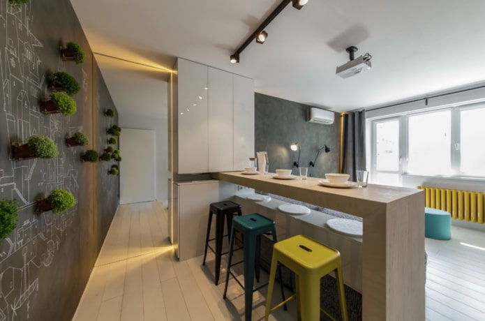 bar counter in the interior of the kitchen-living room bar counter in the interior of the kitchen-living room