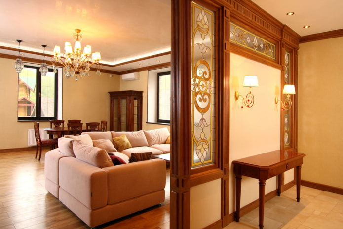 plasterboard partition with glass in the interior plasterboard partition with glass in the interior