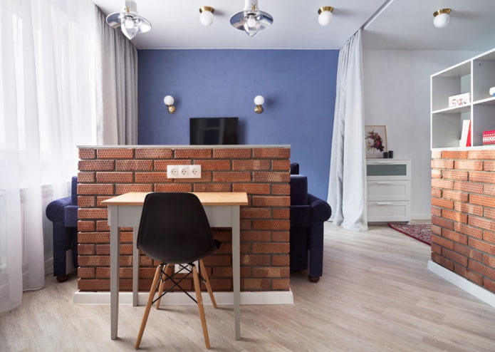 brick partition in the interior brick partition in the interior