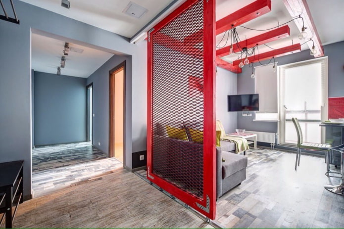 metal partition in the interior metal partition in the interior