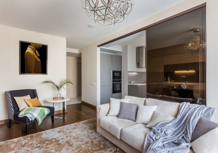 partition in the interior of the kitchen-living room partition in the interior of the kitchen-living room