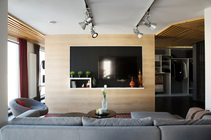 wooden partition in the interior wooden partition in the interior