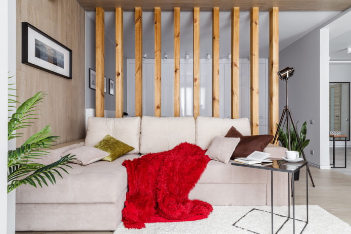 wooden partition in the interior wooden partition in the interior