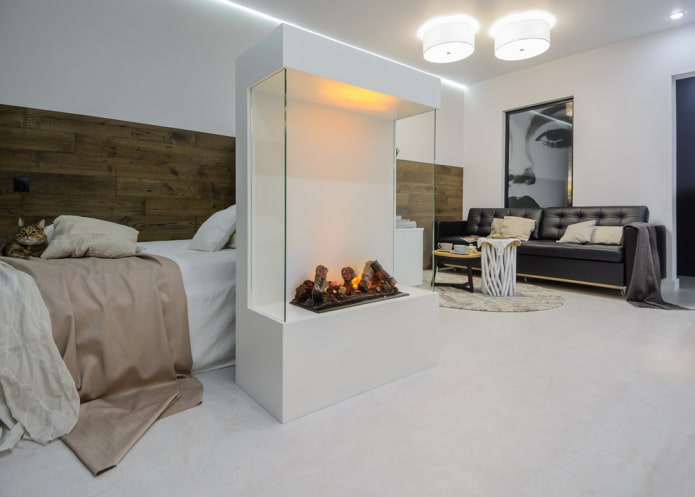 partition with a fireplace in the interior partition with a fireplace in the interior