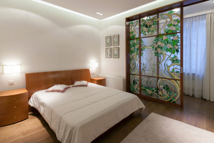 stained glass partition in the interior stained glass partition in the interior