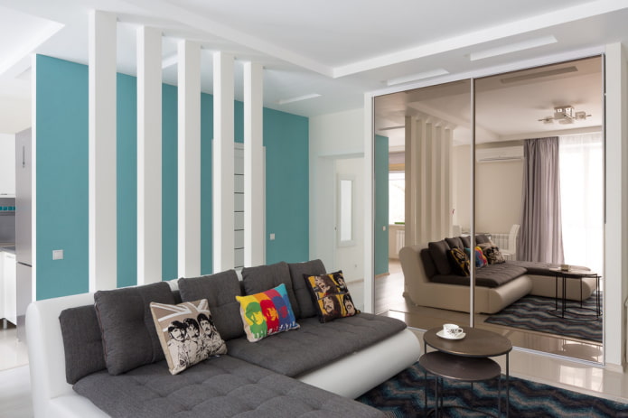 partition in the interior of the hall partition in the interior of the hall