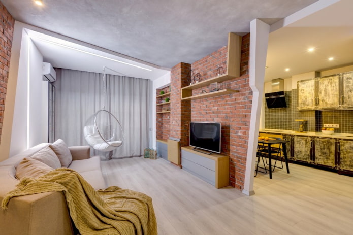 partition in the interior in the loft style partition in the interior in the loft style