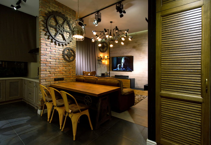 brick partition in the interior brick partition in the interior