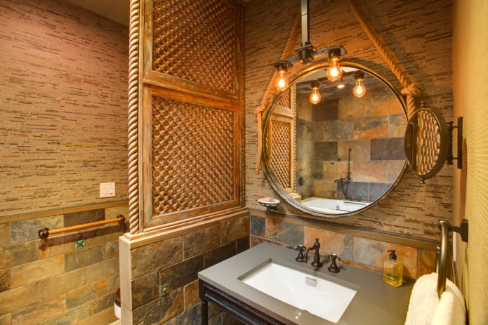 lamp above the mirror in the bathroom interior lamp above the mirror in the bathroom interior