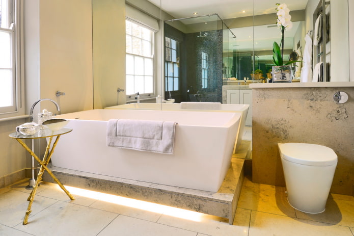 full-wall mirror in the bathroom interior full-wall mirror in the bathroom interior