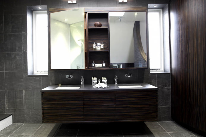 mirror with wardrobe in the bathroom interior mirror with wardrobe in the bathroom interior