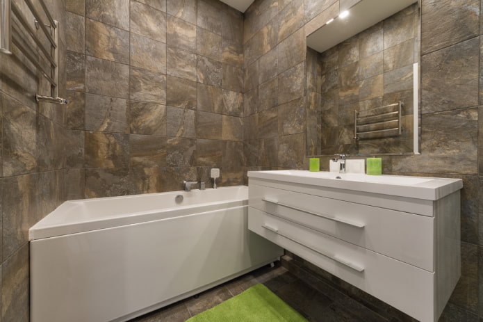 square mirror in the interior of the bathroom square mirror in the interior of the bathroom