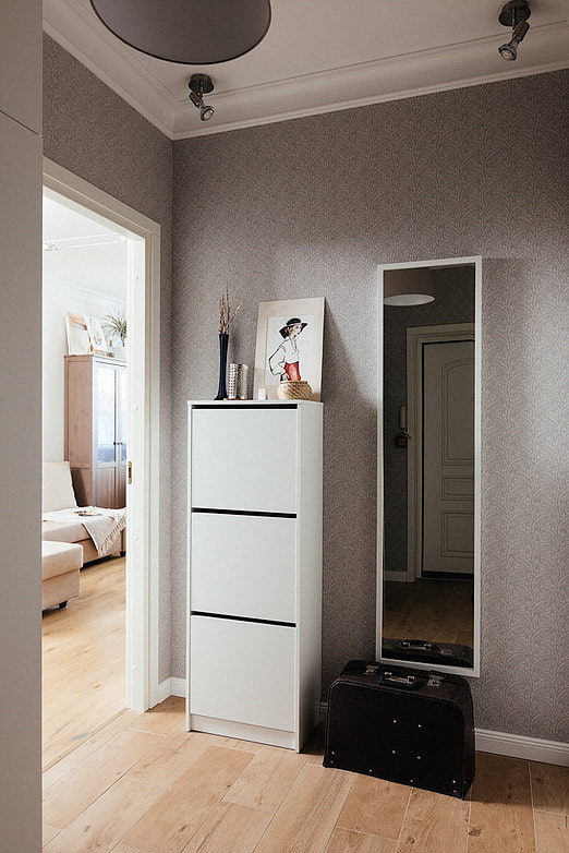 narrow mirror in the interior of the hallway narrow mirror in the interior of the hallway