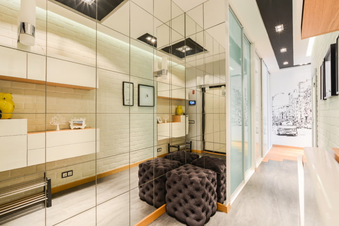 mirror in the interior of the hallway in a modern style mirror in the interior of the hallway in a modern style