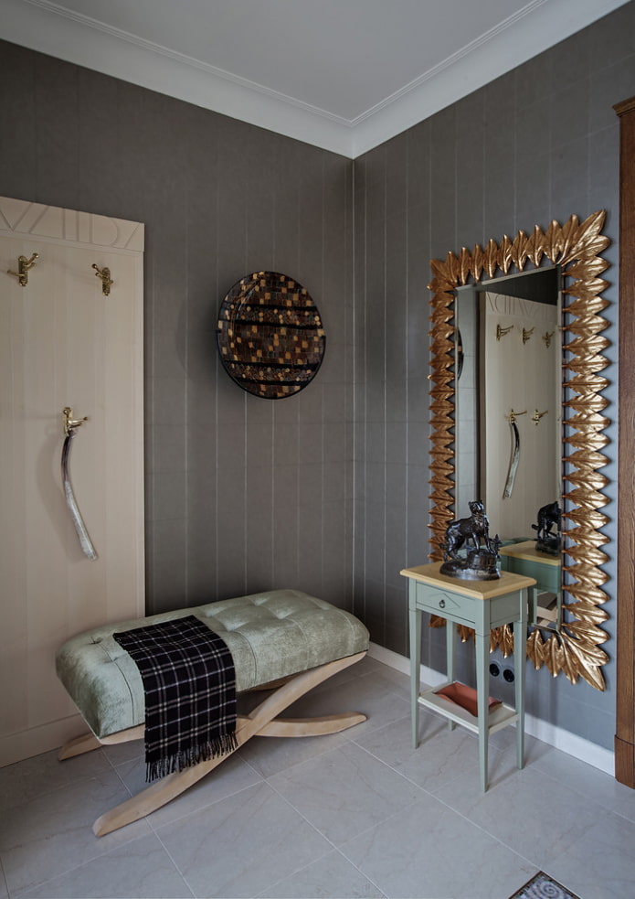 mirror in a forged frame in the interior of the hallway mirror in a forged frame in the interior of the hallway