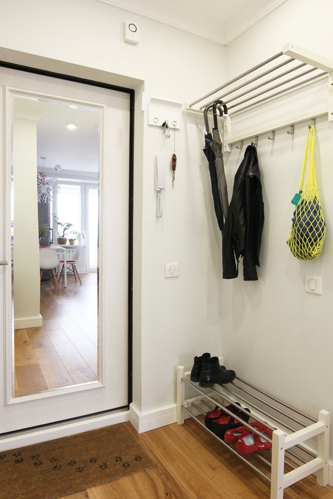 mirror on the front door in the interior of the hallway mirror on the front door in the interior of the hallway