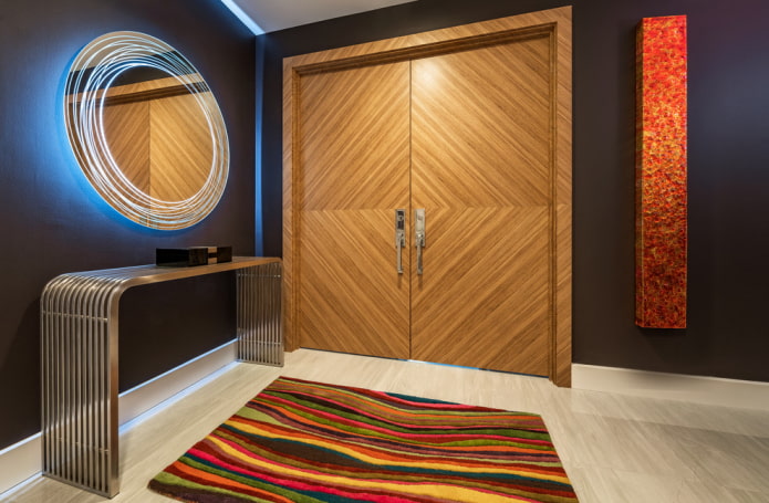 mirror with contour lighting in the interior of the hallway mirror with contour lighting in the interior of the hallway