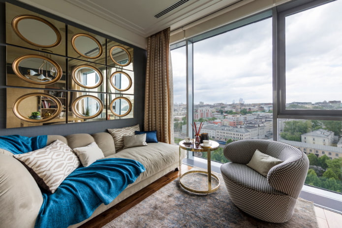 mirror facet panel in the interior mirror facet panel in the interior