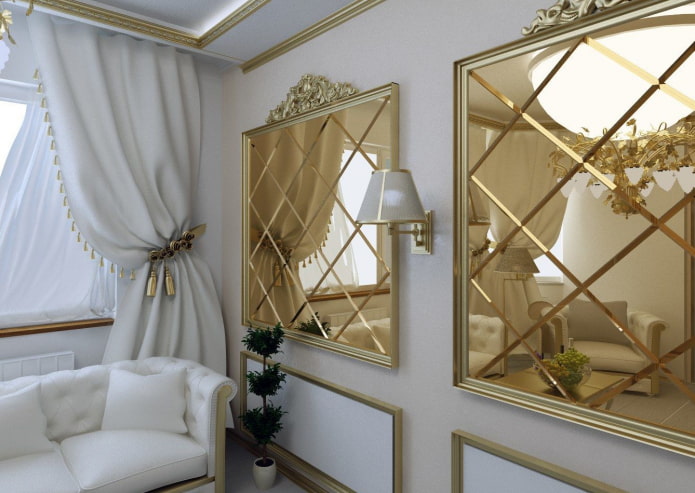 faceted mirrors in a baguette frame in the interior faceted mirrors in a baguette frame in the interior