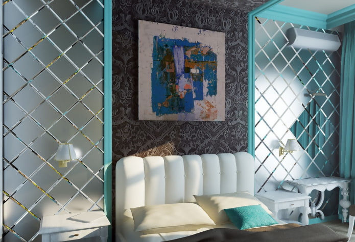 frosted faceted mirror in the interior frosted faceted mirror in the interior