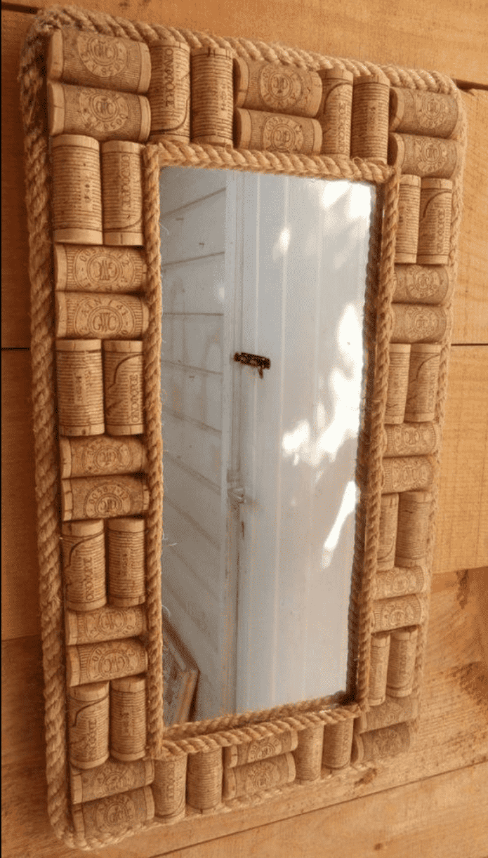 mirror decorated with corks