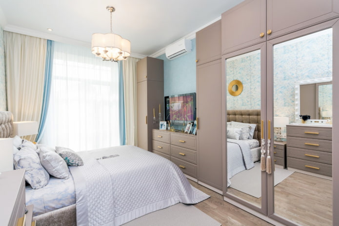 TV in the interior of the bedroom TV in the interior of the bedroom