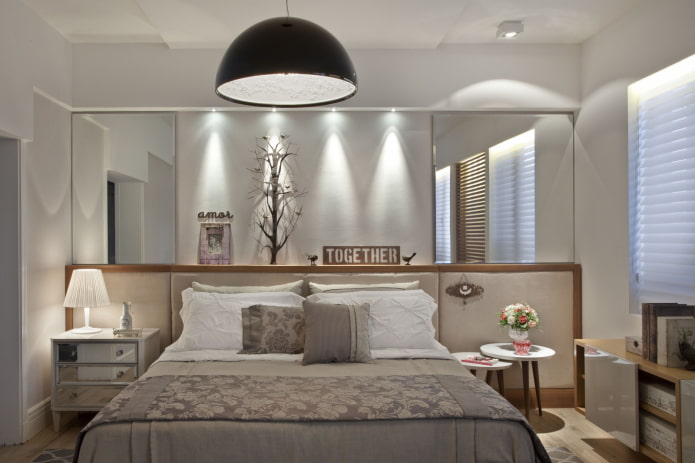 mirror in a niche in the interior of the bedroom mirror in a niche in the interior of the bedroom