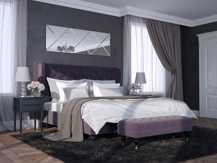 mirror with rhombuses in the interior of the bedroom mirror with rhombuses in the interior of the bedroom