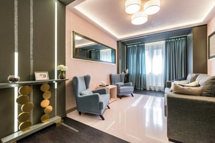 rectangular mirror in the hall