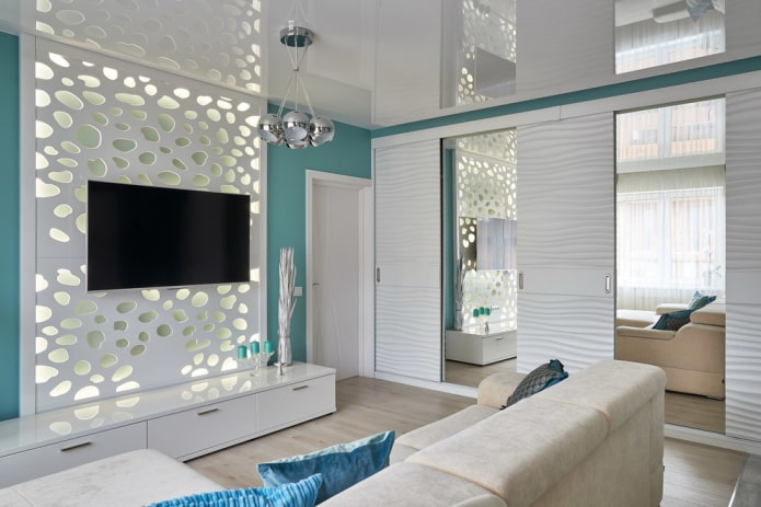 wardrobe with mirrors in the hall