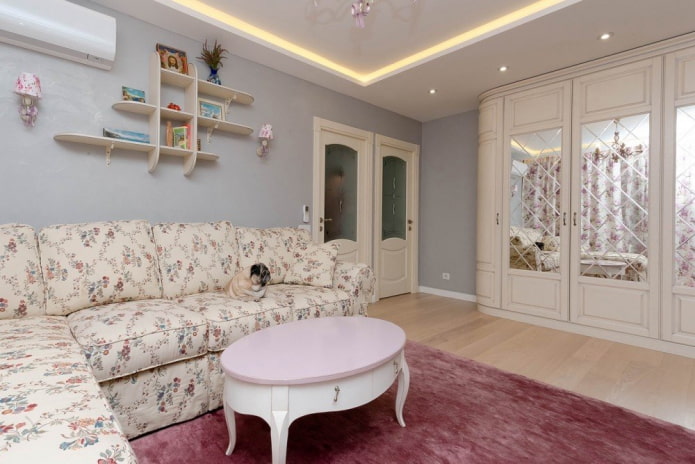 mirror in the hall in the style of provence