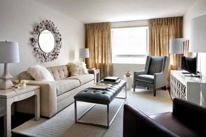 mirror with decor in the interior of the hall