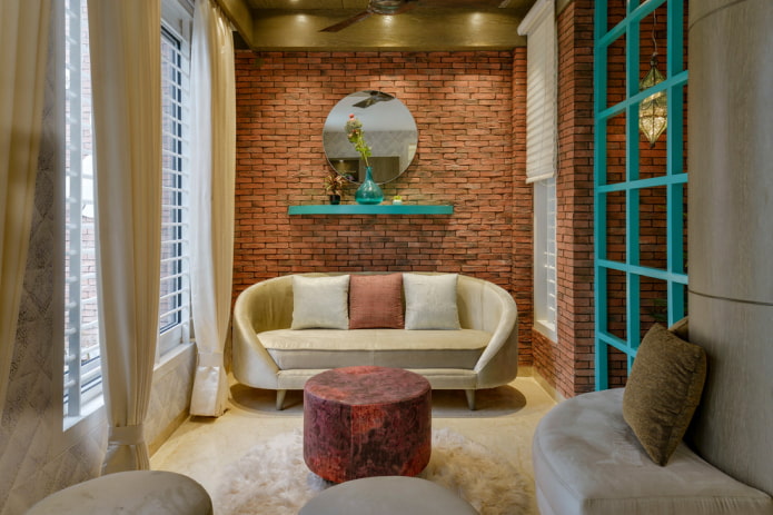 mirror in the interior of the hall